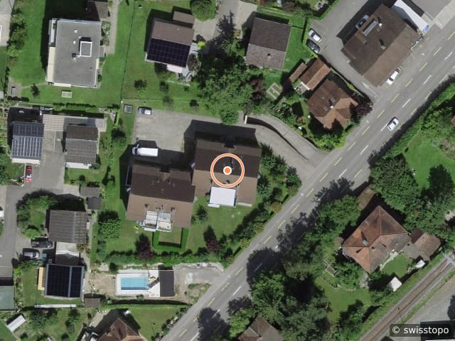 Luftbild der Lage – Köllikerstrasse 14, 5036 Oberentfelden