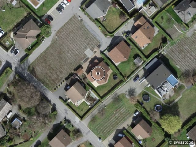 Luftbild der Lage – En Arche 22, 1912 Leytron