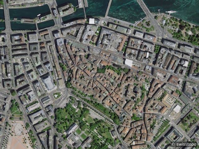 Luftbild Place Longemalle 16, Genève