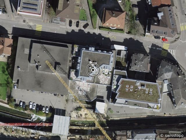 Luftbild der Lage – Rue de la Molière 22, 2800 Delémont