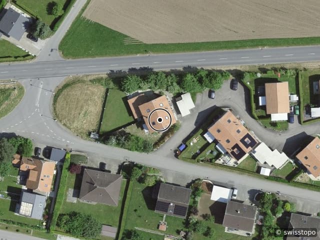 Vista aerea della posizione – Chemin du Clos-d'Illens 56, 1733 Wim