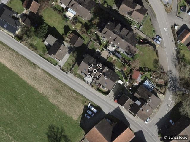 Luftbild der Lage – Bubikerstrasse 20, 8626 Ottikon