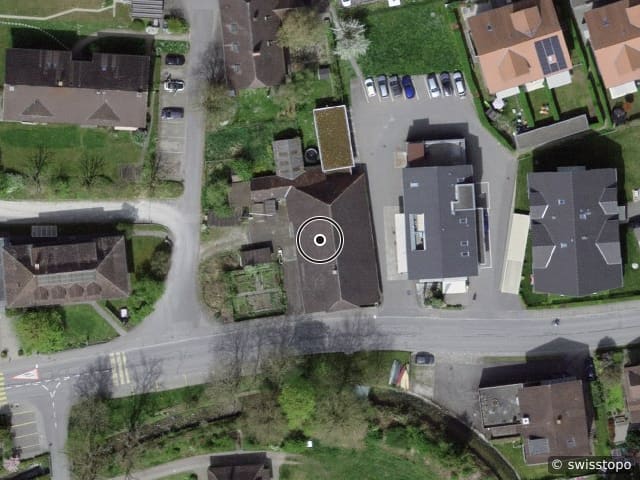 Luftbild der Lage – Bahnhofstrasse 8, 3629 Kiesen