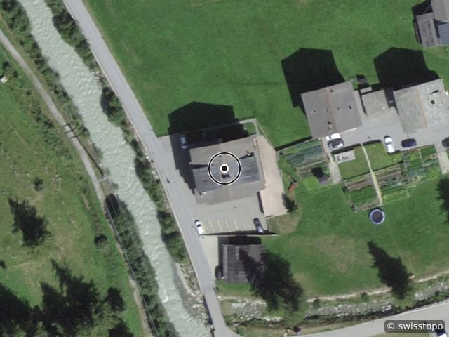 Aerial view of the location – Dammstrasse 25, 3910 Saas-Grund