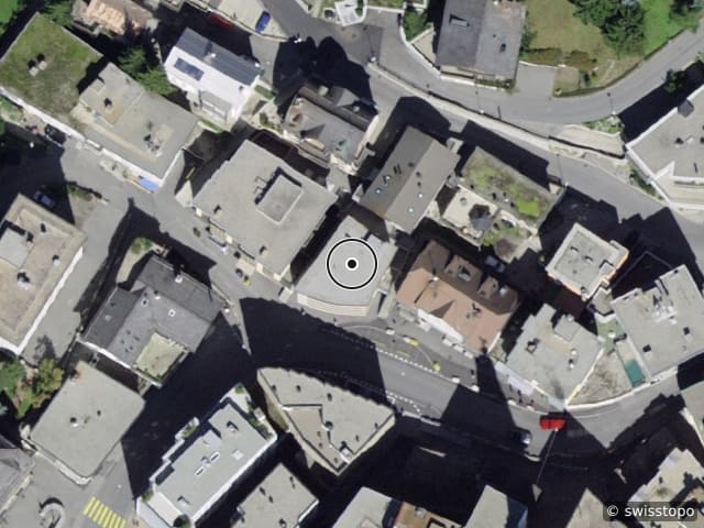 Luftbild der Lage – Plazza dal Mulin 6, 7500 Sankt Moritz