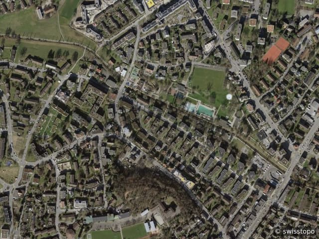 Aerial view of the location – 8052 Zürich