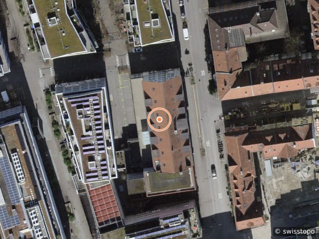 Luftbild Rüdigerstrasse 15, Zürich