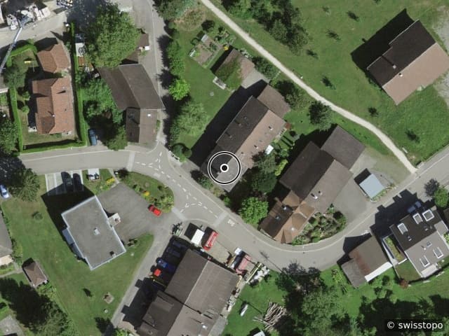 Vue aérienne de l’emplacement – Unterdorfstrasse 30, 8966 Oberwil-Lieli