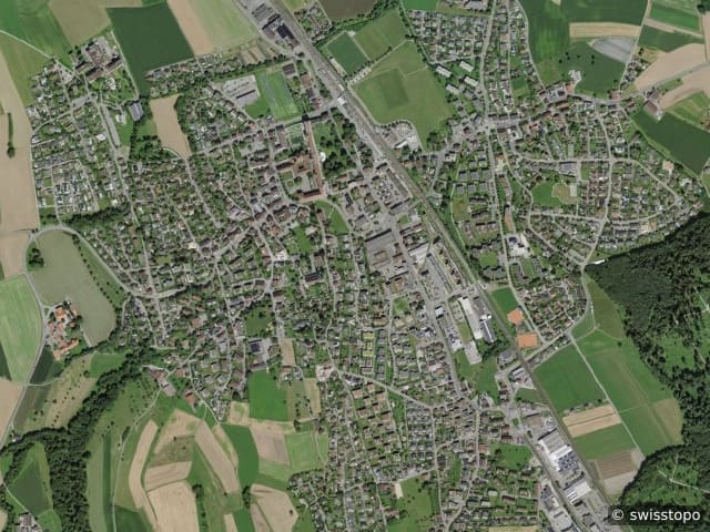 Aerial view: the area
