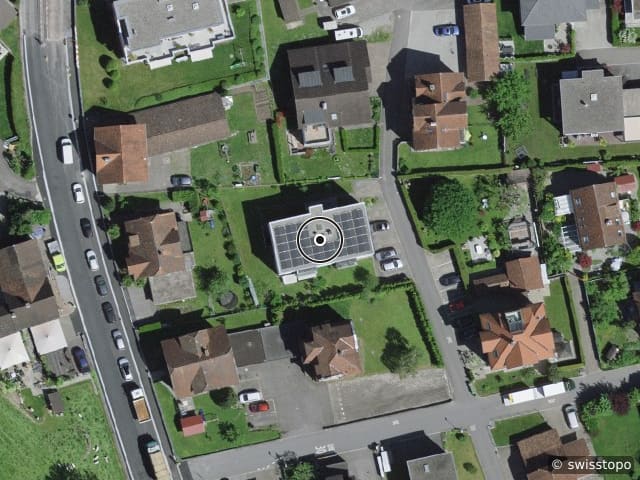 Luftbild der Lage – Malervastrasse 3, 7320 Sargans