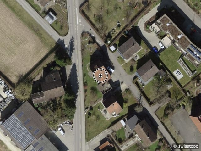Luftbild in Büte 9, Gemeinde Thayngen – naturnah wohnen mit urbaner Nähe