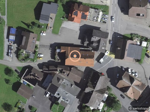 Luftbild der Lage – Dorfstrasse 30, 6196 Marbach