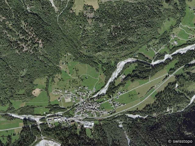 Vue aérienne : la zone