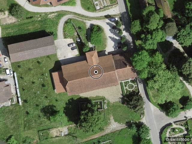 Vue aérienne de l’emplacement – Kühergasse 4, 1797 Münchenwiler