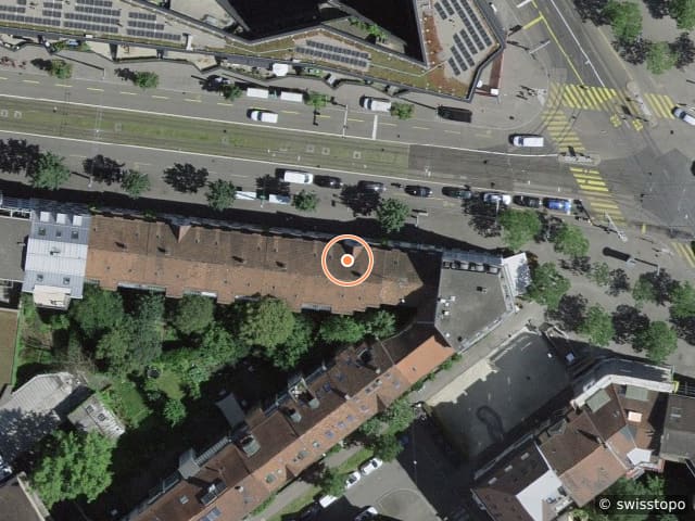 Luftbild der Lage – Voltastrasse 75, 4056 Basel