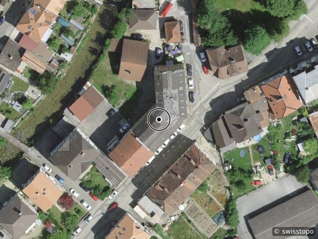Vista aerea della posizione – Rue de l'Hôpital 16, 2114 Fleurier