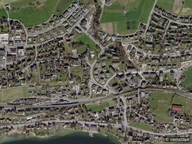 Aerial view: the area