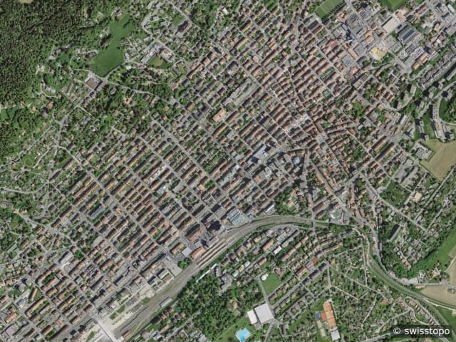 Vue aérienne de l’emplacement – La Chaux-de-Fonds