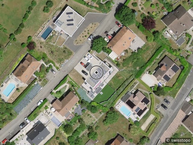 Aerial view of the location – Chemin du Coteau 13, 1422 Grandson