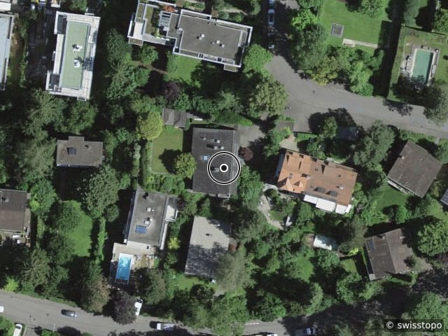 Vue aérienne de l’emplacement – Dörnliweg 13, 4125 Riehen
