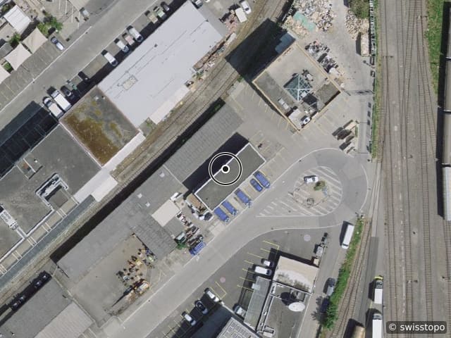 Luftbild der Lage – Route des Jeunes 41, 1227 Carouge