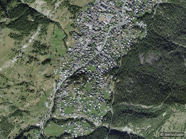 Luftbild in Zermatt
