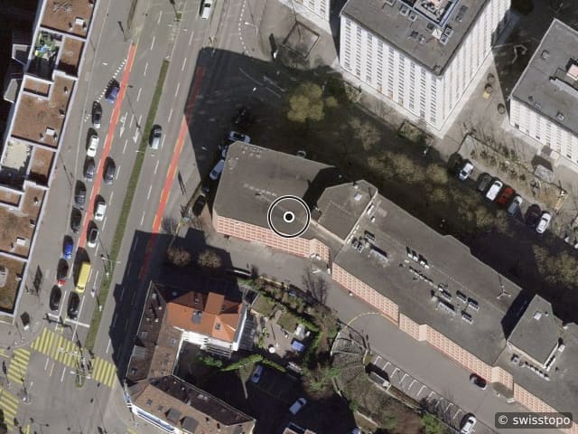 Luftbild der Lage – Albulastrasse 57, 8048 Zürich
