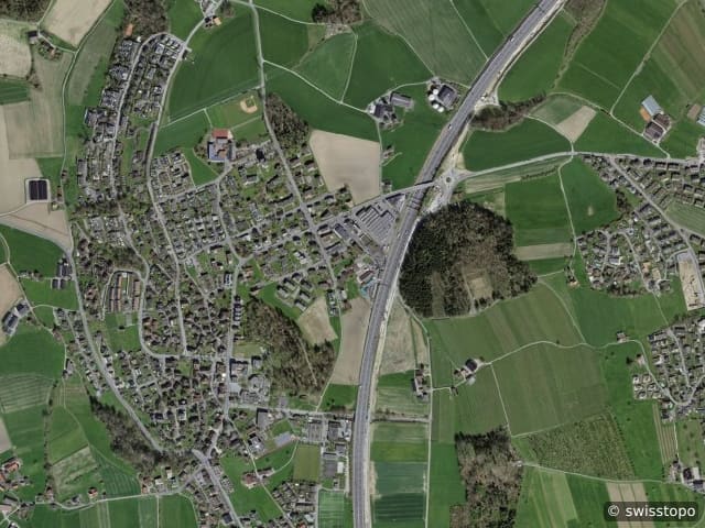 Vue aérienne : la zone