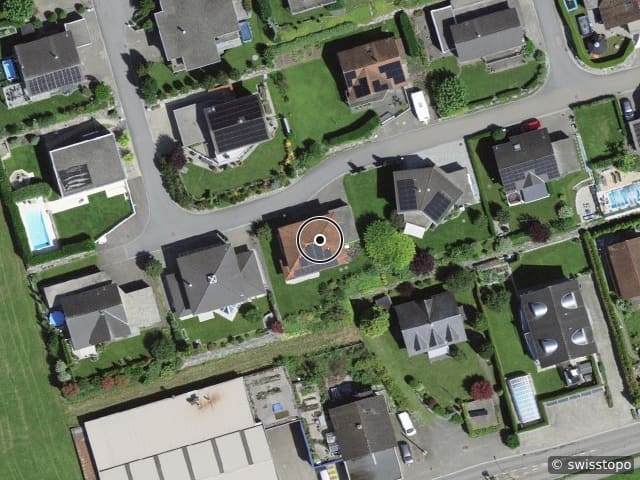 Vista aerea della posizione – Im Obstgarten 7, 9526 Zuckenriet