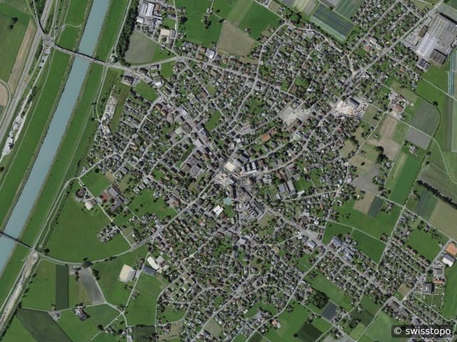 Luftbild der Lage – Diepoldsau