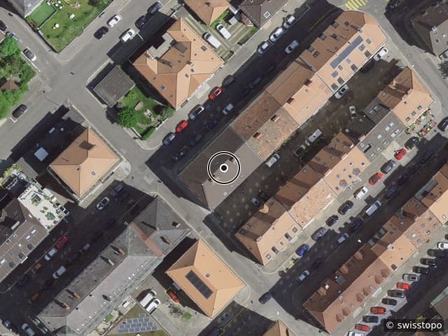 Luftbild Rue du Parc 7, Charges : 250 Disponibilité : 01.10.26 Pièces : 4.5 Catégorie : Location