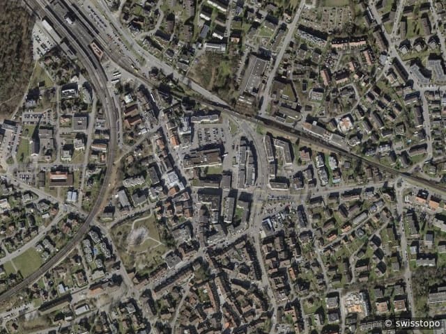 Vue aérienne : la zone